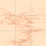 Sepia sketch with grid