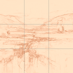 Sepia sketch with grid