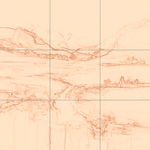 Sepia sketch with grid