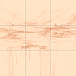 Sepia sketch with grid