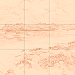 Sepia sketch with grid