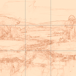 Sepia sketch with grid