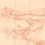 Sepia sketch with grid