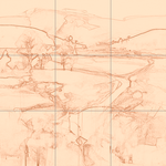 Sepia sketch with grid