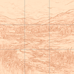 Sepia sketch with grid