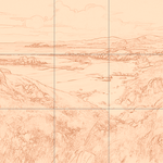 Sepia sketch with grid