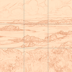 Sepia sketch with grid