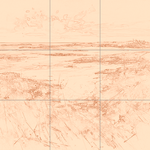 Sepia sketch with grid