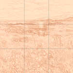 Sepia sketch with grid