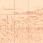 Sepia sketch with grid