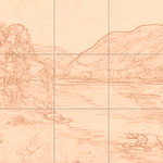 Sepia sketch with grid