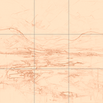 Sepia sketch with grid