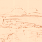 Sepia sketch with grid