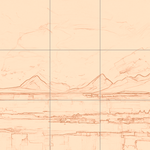 Sepia sketch with grid