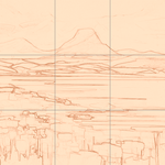 Sepia sketch with grid