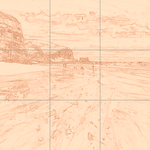 Sepia sketch with grid