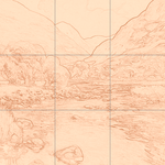 Sepia sketch with grid