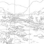 Line drawing with grid