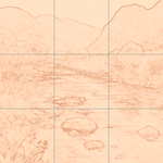 Sepia sketch with grid