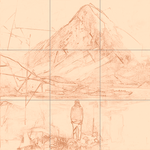 Sepia sketch with grid