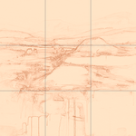 Sepia sketch with grid