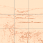 Sepia sketch with grid