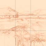 Sepia sketch with grid