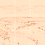 Sepia sketch with grid