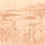 Sepia sketch with grid