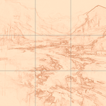 Sepia sketch with grid