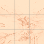 Sepia sketch with grid