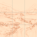 Sepia sketch with grid