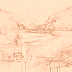 Sepia sketch with grid