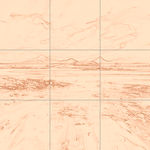 Sepia sketch with grid