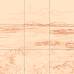 Sepia sketch with grid