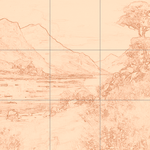 Sepia sketch with grid