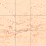 Sepia sketch with grid