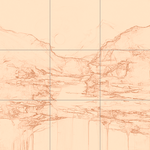 Sepia sketch with grid