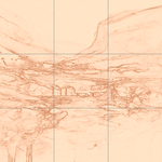 Sepia sketch with grid