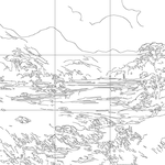 Line drawing with grid