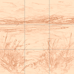 Sepia sketch with grid