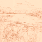 Sepia sketch with grid