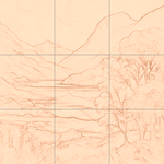 Sepia sketch with grid