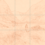 Sepia sketch with grid