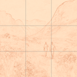 Sepia sketch with grid