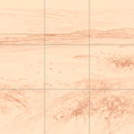 Sepia sketch with grid