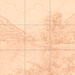 Sepia sketch with grid