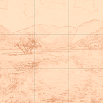 Sepia sketch with grid