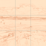 Sepia sketch with grid