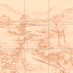 Sepia sketch with grid